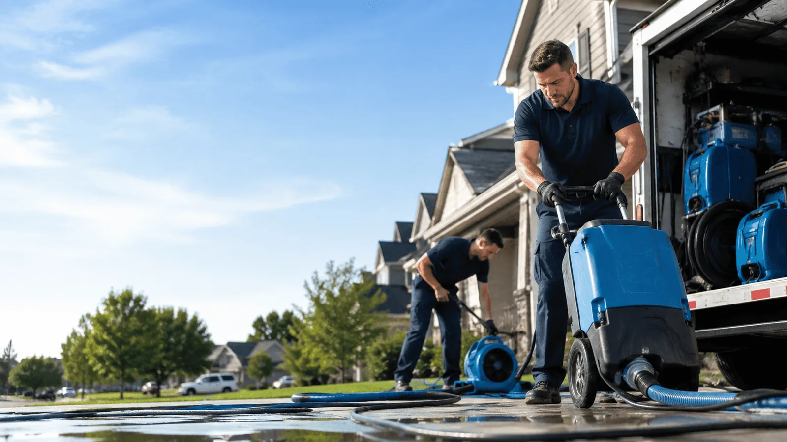 Burst Pipe Damage Cleanup being performed in Bosque Farms, NM